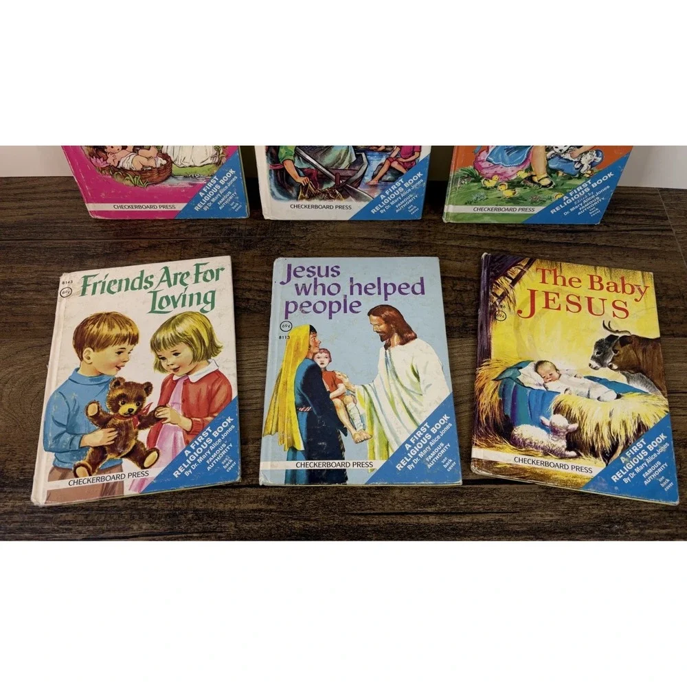 Lot of 6 My First Religious Book Books Hard Cover Childrens Kids Checkerboard